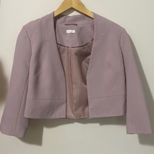New Petite Ash Pink Contemporary Cropped Blazer | Size S